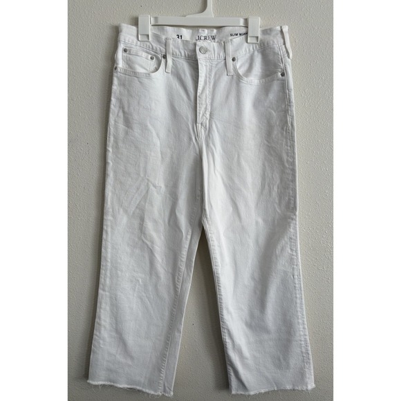 J.‎ Crew Slim Wide Leg Jeans  Women's Size 31   White Denim - Picture 1 of 14